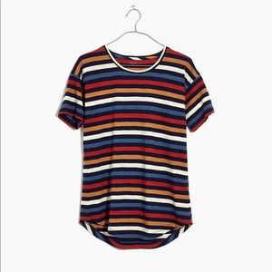 Whisper Cotton Crewneck Tee in Lennie Stripe